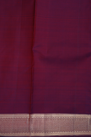 Kanchipuram Silk Saree In Ruby Red With Jacquard Pattern