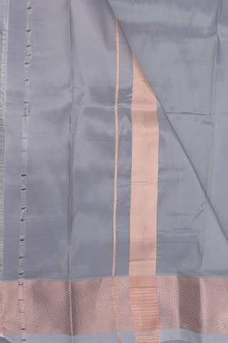 Zari Border Dark Grey Silk Dhoti With Shirt Material