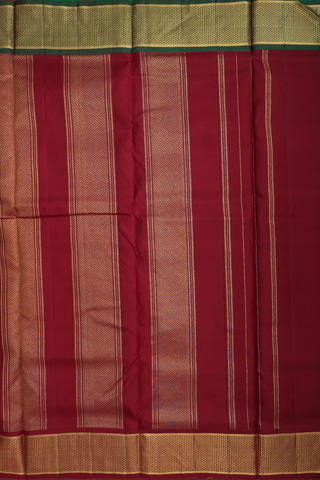 Nine Yards Silk Saree In Blush Pink With Ganga Jamuna Border