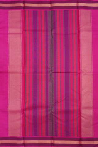 Kanchipuram Silk Saree In Magenta With Parrot Motifs