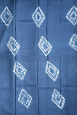 Tussar Silk Saree In Capri Blue With Shibori Design