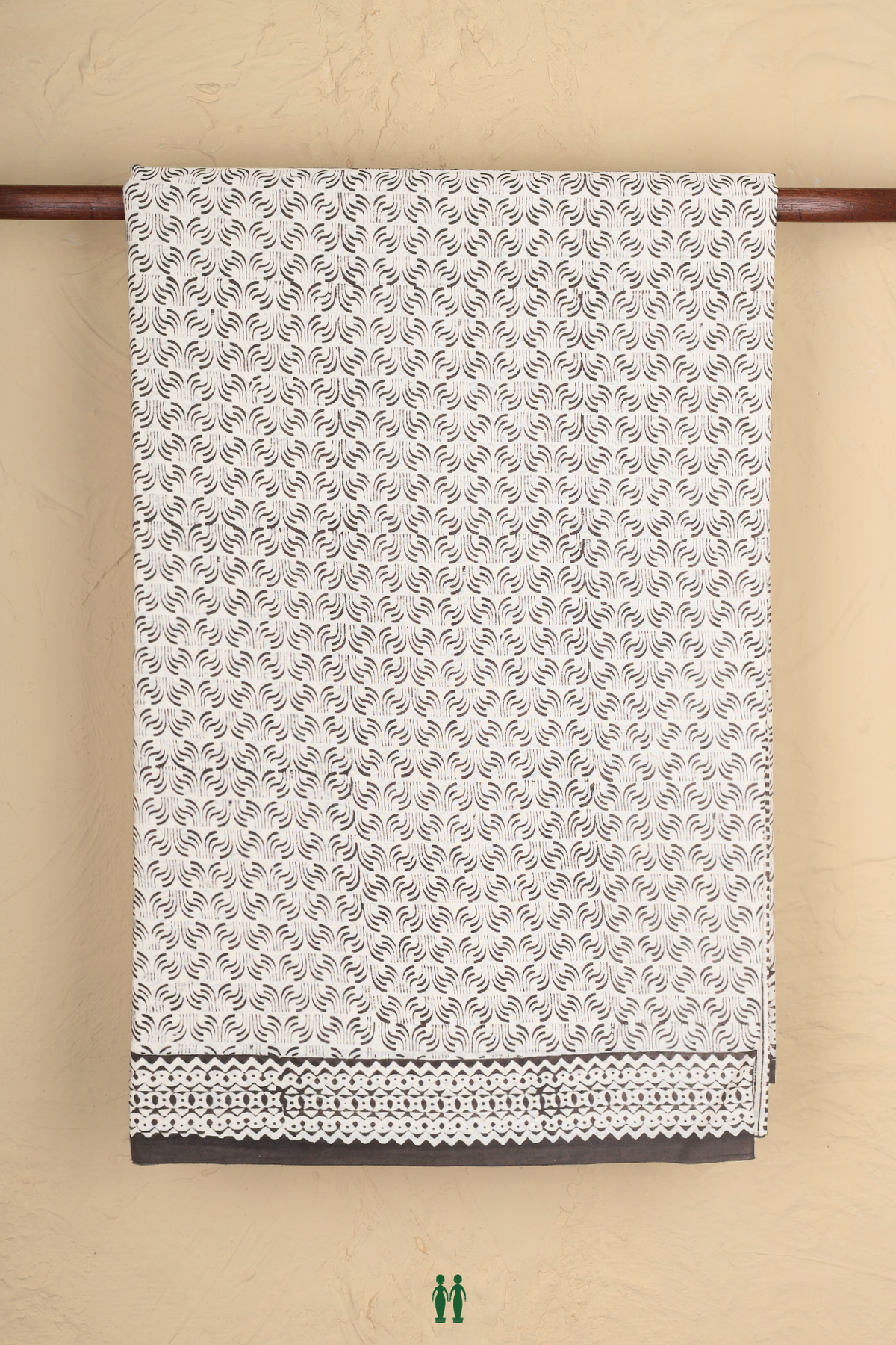 Jaipur Cotton Saree In White With Printed Design