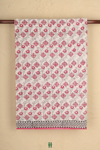 Jaipur Cotton Saree In Beige With Printed Design