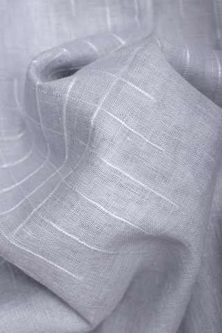 Checks Design Light Grey Linen Saree