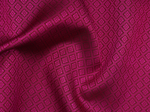 Jacquard Design Brown And Magenta Kanchipuram Blouse Material