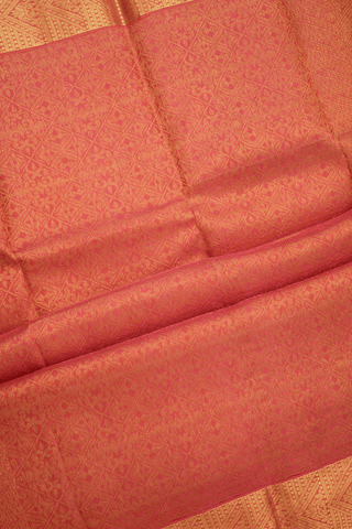 Jacquard Pattern Copper Orange Kanchipuram Silk Saree