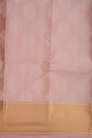 Jacquard Pattern Cream Pink Kanchipuram Silk Saree