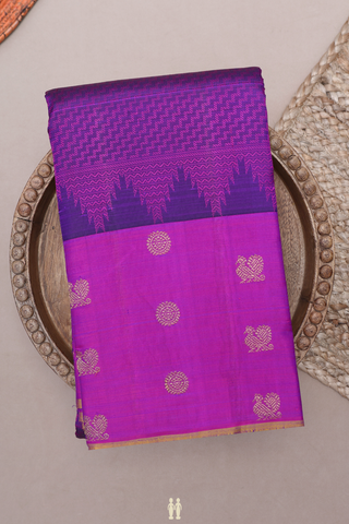 Jacquard Pattern Deep Purple Kanchipuram Silk Saree