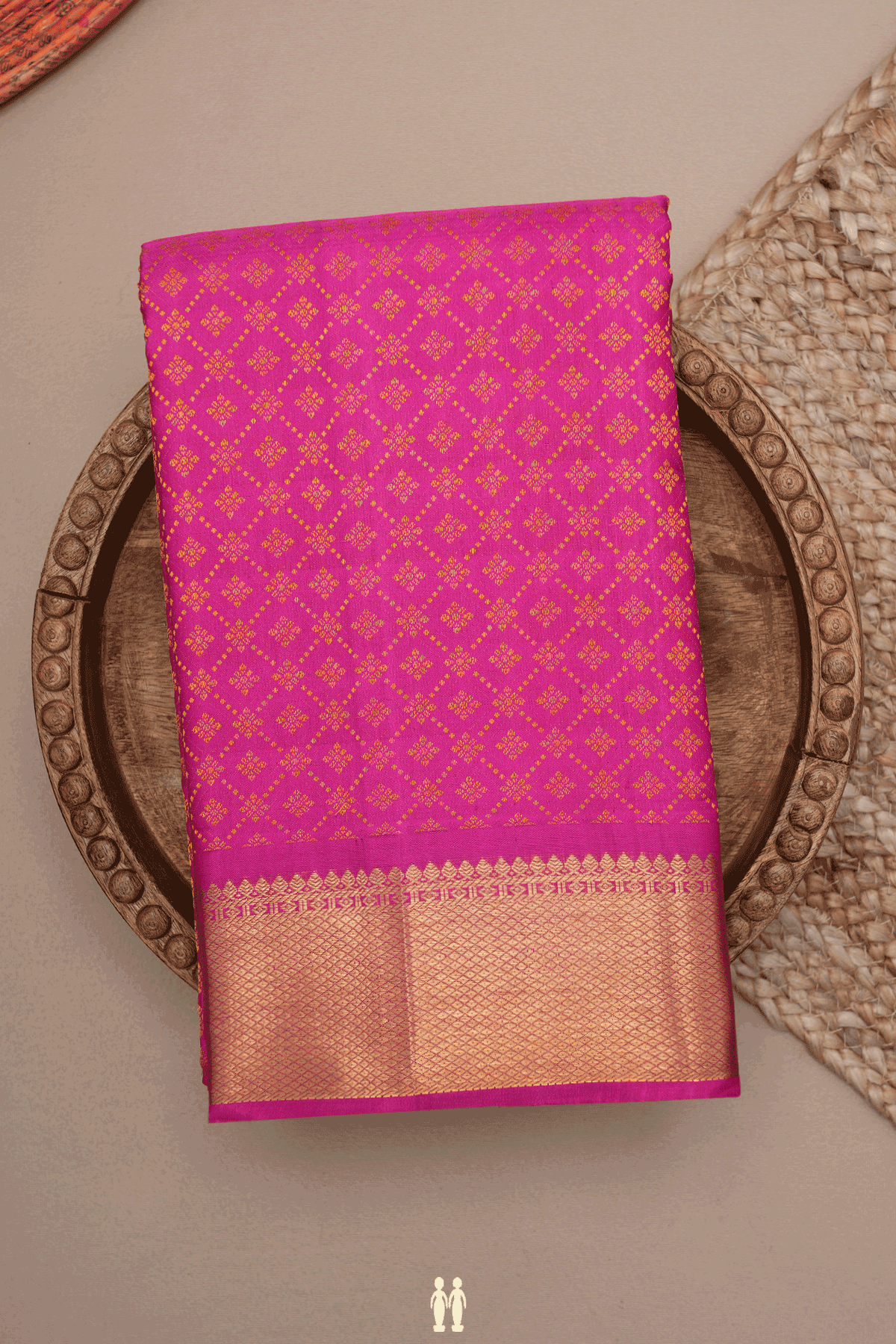 Jacquard Pattern Magenta Kanchipuram Silk Saree