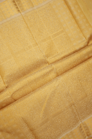 Jacquard Pattern Orange Kanchipuram Silk Saree
