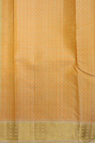 Jacquard Pattern Pear Yellow Kanchipuram Silk Saree