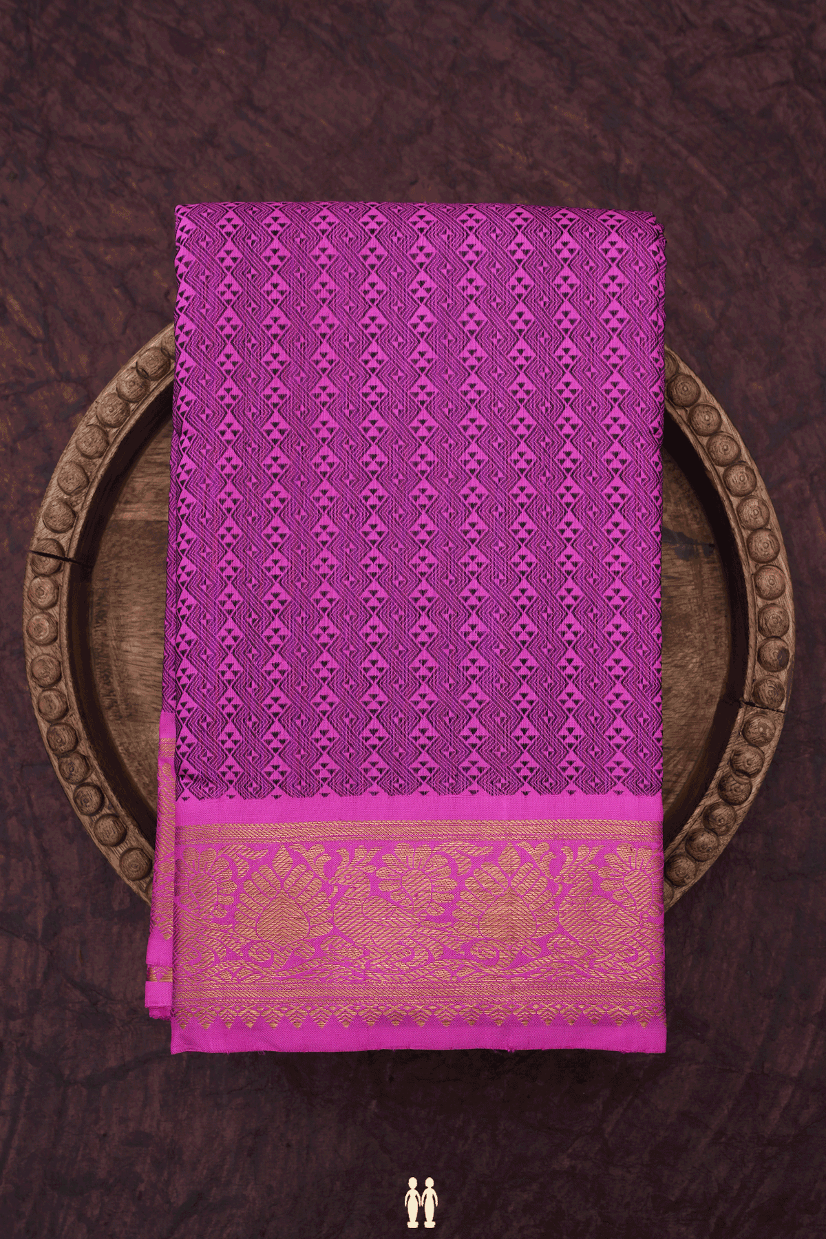Jacquard Pattern Rose Pink Kanchipuram Silk Saree