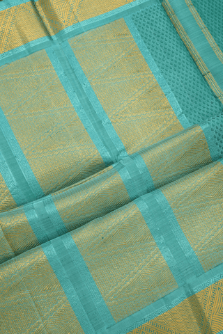 Jacquard Pattern Turkish Blue Kanchipuram Silk Saree