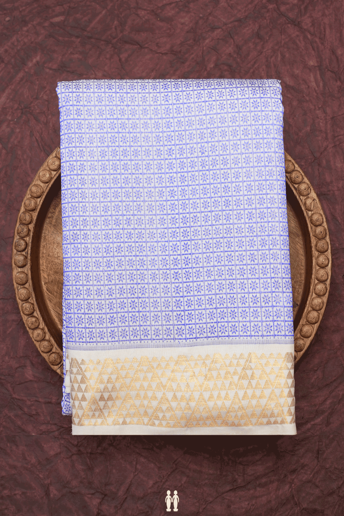 Jacquard Pattern White Kanchipuram Silk Saree