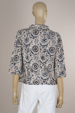 Kalamkari Design Beige Cotton Short Top