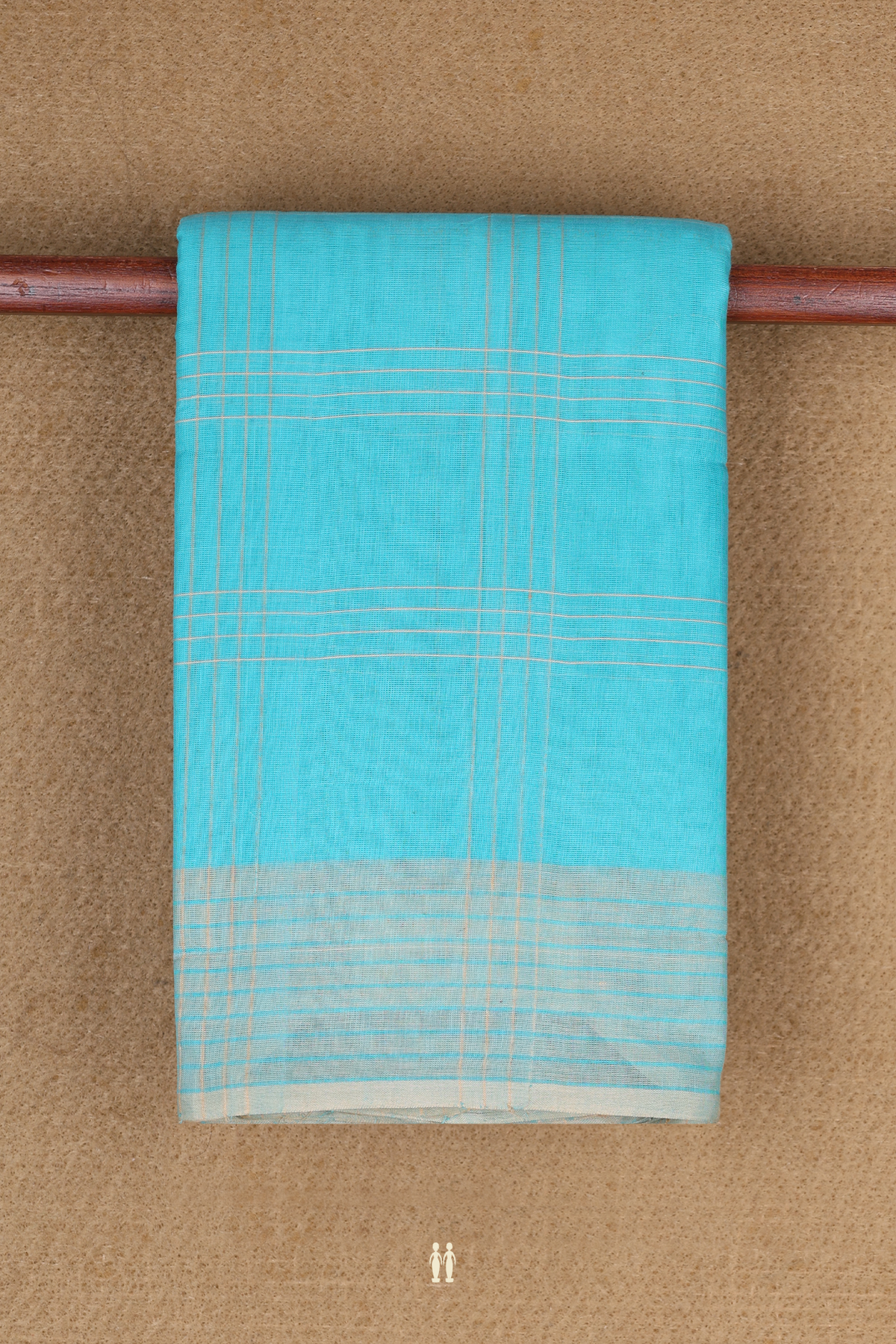 Kanchi Cotton Saree In Blue With Checks