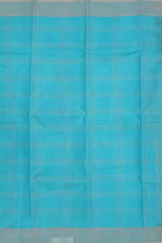 Kanchi Cotton Saree In Blue With Checks