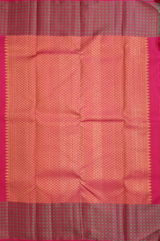 Kanchipuram Silk Saree In Dual Tone With Stripes Design