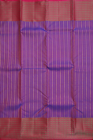 Kanchipuram Silk Saree In Dual Tone With Stripes Design