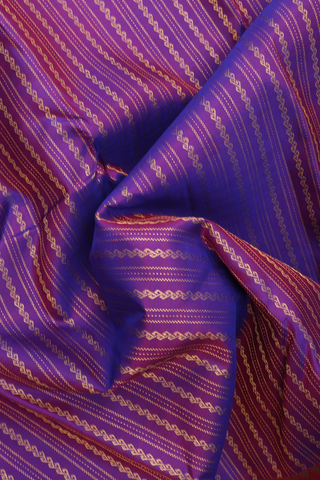 Kanchipuram Silk Saree In Dual Tone With Stripes Design