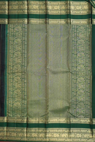 Kanchipuram Silk Saree In Black With Checks Design