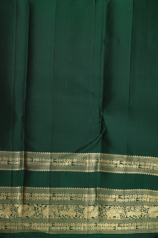 Kanchipuram Silk Saree In Black With Checks Design