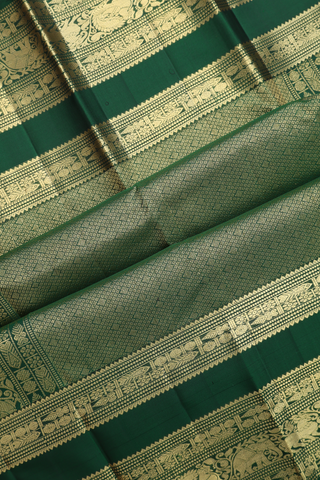 Kanchipuram Silk Saree In Black With Checks Design