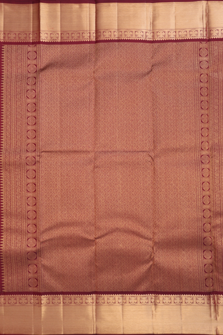 Kanchipuram Silk Saree In Maroon With Stripes Design