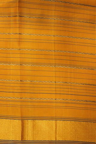 Kanchipuram Silk Saree In Yellow With Checks Design