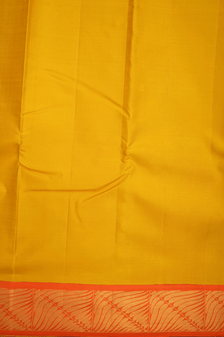 Korvai Zari Border Plain Golden Yellow Kanchipuram Silk Saree