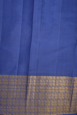 Korvai Zari Border Plain Light Blue Kanchipuram Silk Saree