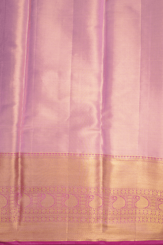Leaf Zari Design Pink Tissue Kanchipuram Silk Saree