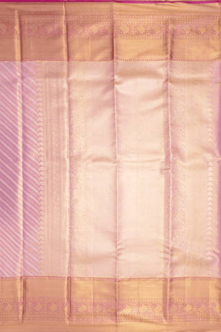 Leaf Zari Design Pink Tissue Kanchipuram Silk Saree