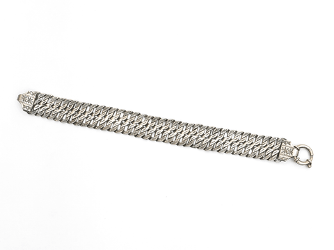 Light Weight Oxidized Pure Silver Men’s Bracelet