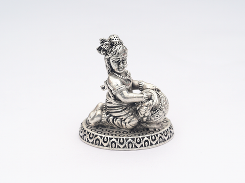 Lord Krishna Pure Silver Idol