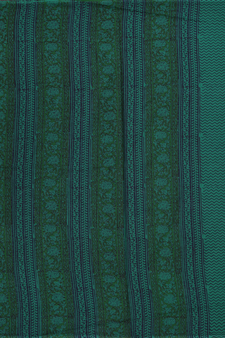 Jaipur Cotton Saree In Teal Green With Printed Design