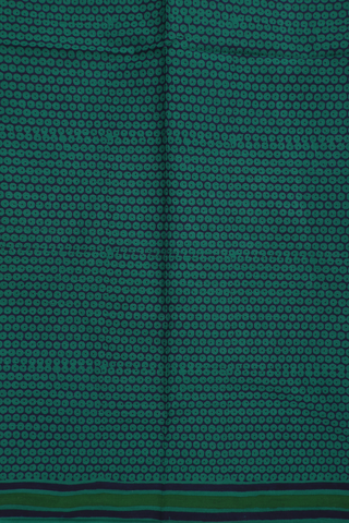 Jaipur Cotton Saree In Teal Green With Printed Design