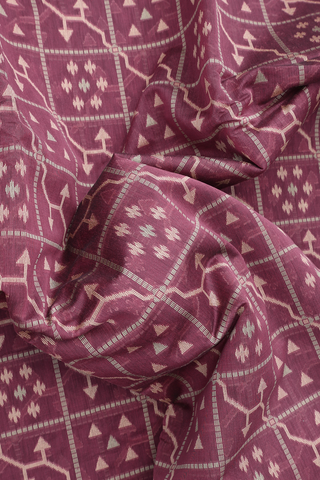 Kota Cotton Saree In Burgundy Red With Checks Design