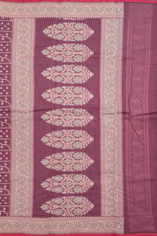 Kota Cotton Saree In Burgundy Red With Checks Design