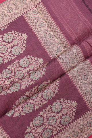 Kota Cotton Saree In Burgundy Red With Checks Design