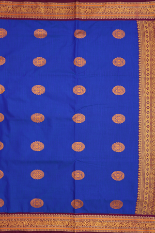 Mandala Motifs Royal Blue Kalyani Cotton Saree