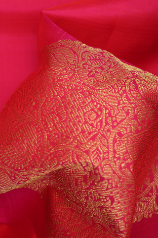 Mandala Zari Design Rani Pink Kanchipuram Silk Saree