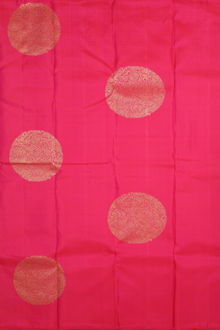 Mandala Zari Design Rani Pink Kanchipuram Silk Saree