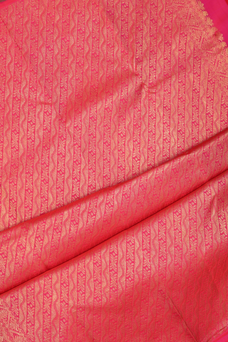 Mandala Zari Design Rani Pink Kanchipuram Silk Saree