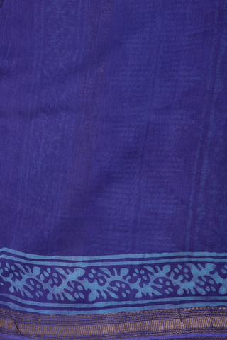 Mangalagiri Cotton Saree In Royal Blue With Printed Design