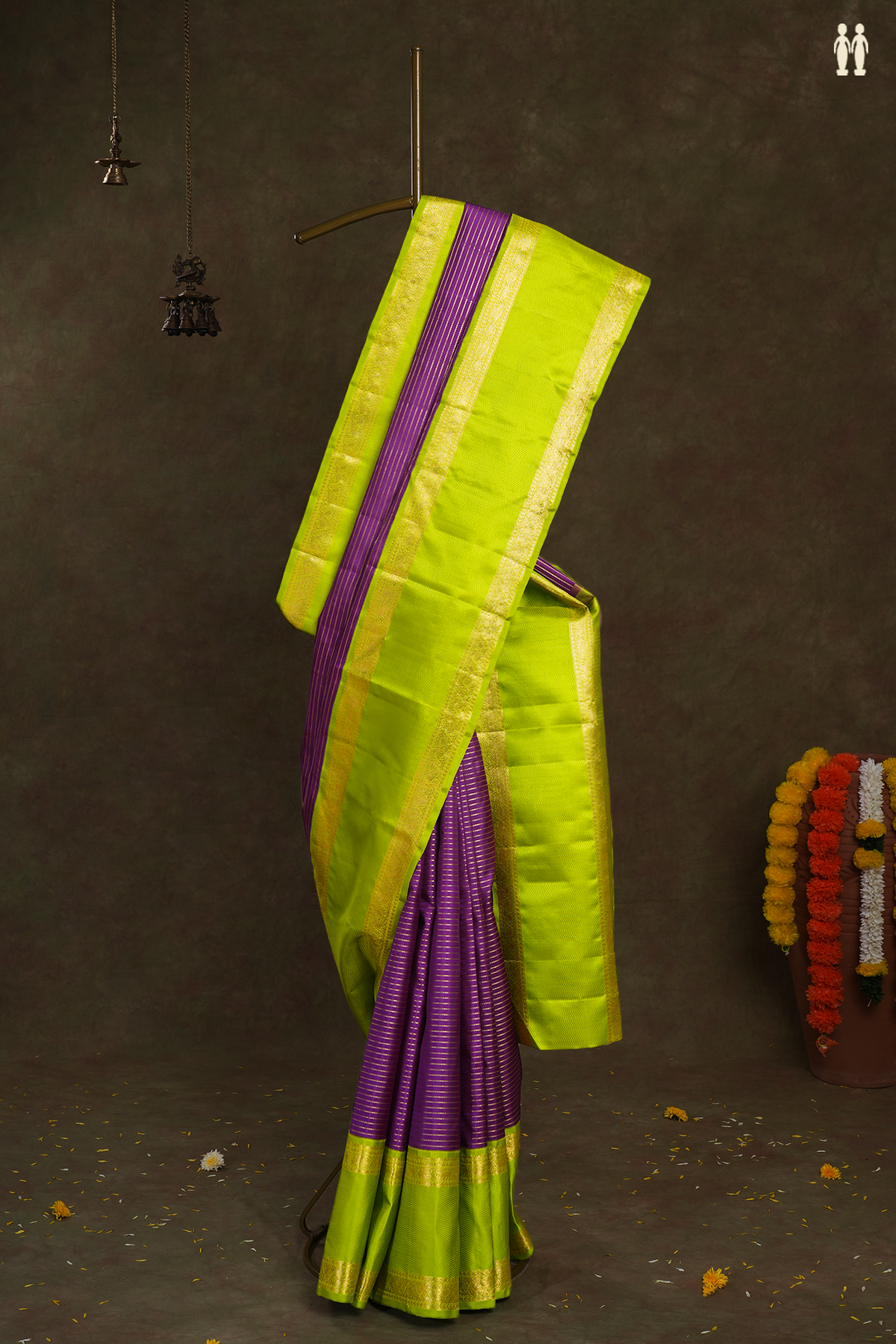 Neli Zari Design Purple Kanchipuram Silk Saree