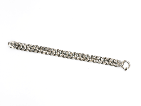 Oxidized Pure Silver Link Chain Men's Bracelet