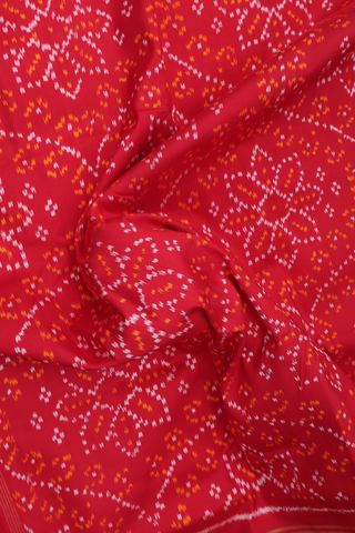 Pochampally Silk Saree In Chilli Red With Allover Design