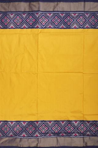 Pochampally Silk Saree In Royal Yellow With Contrast Border