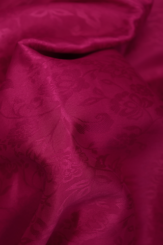 Mysore Silk Saree In Rose Red With Self Design